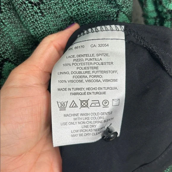 Free People Simone Mock Neck Lace Dress, dark green, women’s size XS - Picture 7 of 11